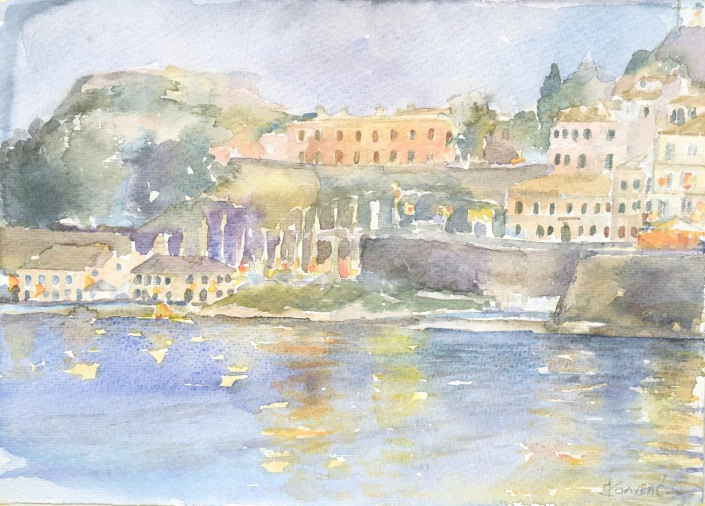 Κολυβάς Σπύρος, Κέρκυρα, 26x36cm, Υδατογραφία