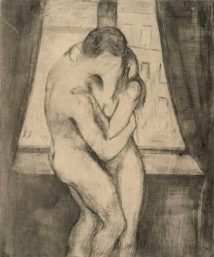 Kiss, Edvard Munch (1895), Finnish National Gallery, Helsinki, Finland