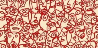 Untitled (Abstraction with Red Faces), Jean Dubuffet Anton Chekhov